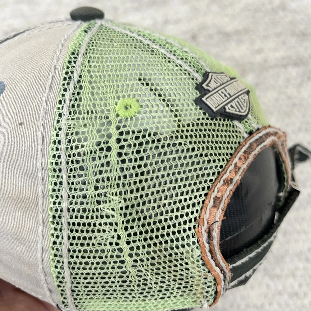 Harley Davidson Dad Hat‎ Cap Strap Back Bahamas Distressed Frayed Worn Adult